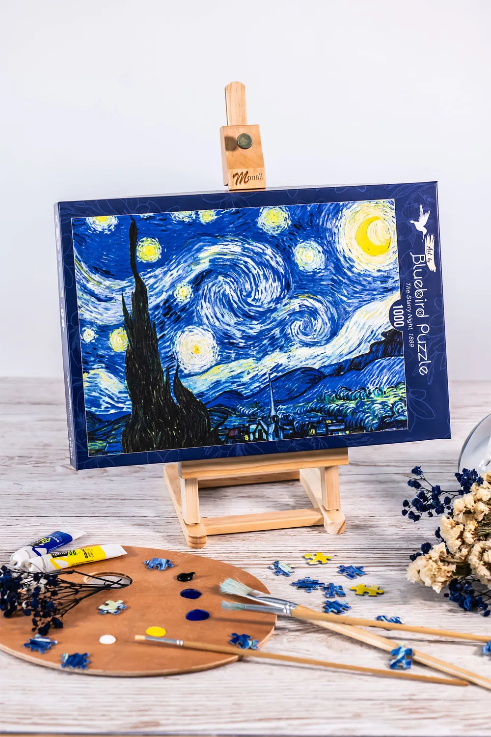 Puzzle présenté sur chevalet - The Starry Night - Art by Bluebird